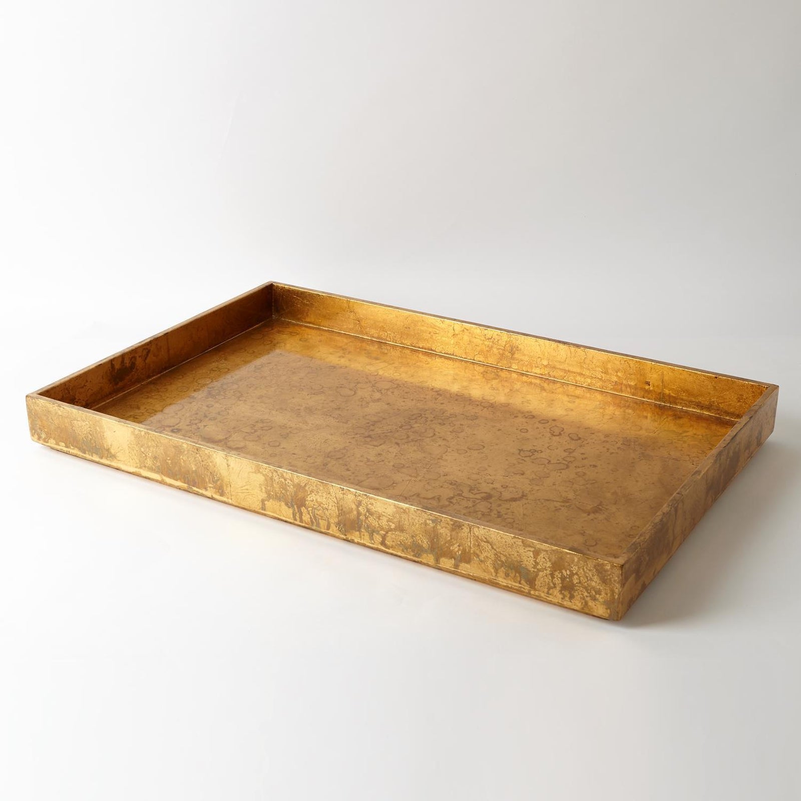 Global Views Luxe Gold Leaf Rectangle Tray