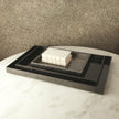 Global Views Gunmetal Silver Leaf Rectangle Tray