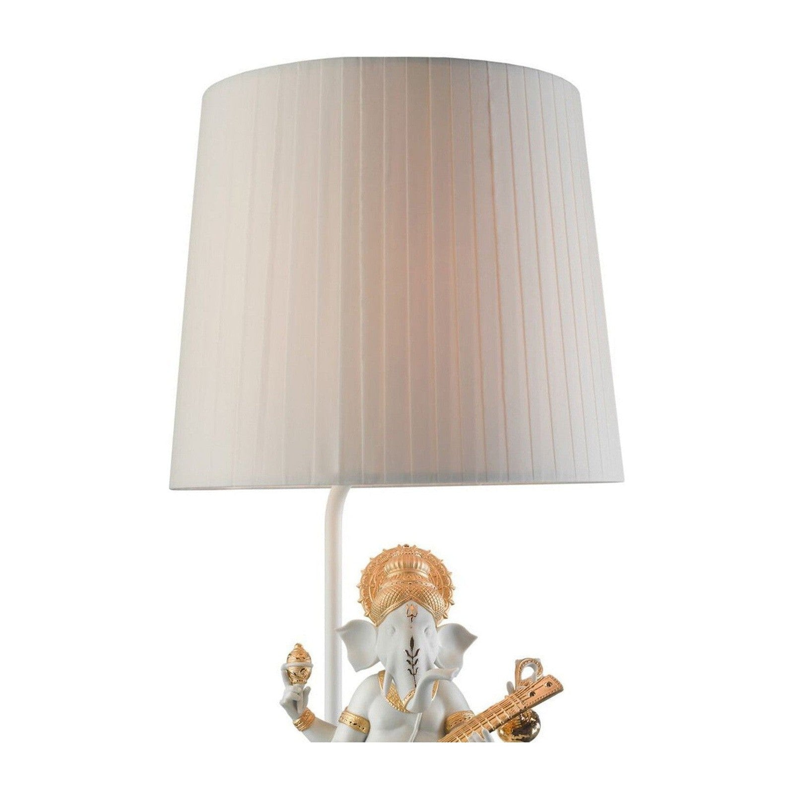Lladro Veena Ganesha Table Lamp Golden Luster US