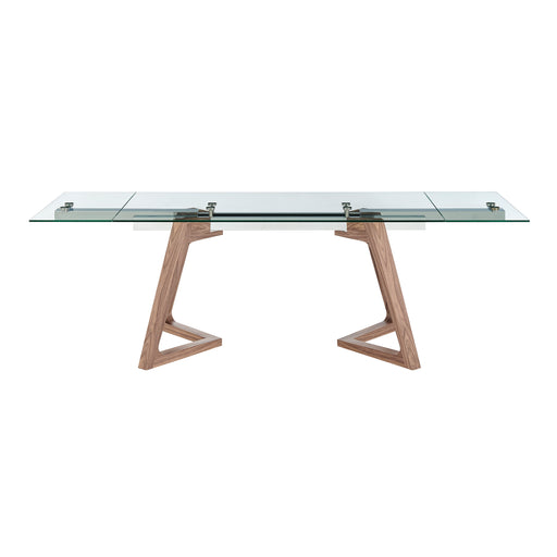 Euro Style Donar 95" Extension Dining Table in Clear Tempered Glass Top