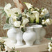 Global Views Chinoise Bud Vase Wreath-White Crackle