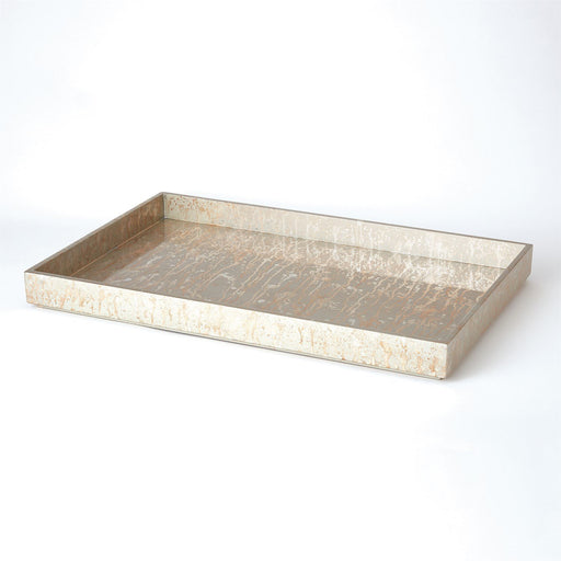 Global Views Champagne Silver Leaf Rectangle Tray