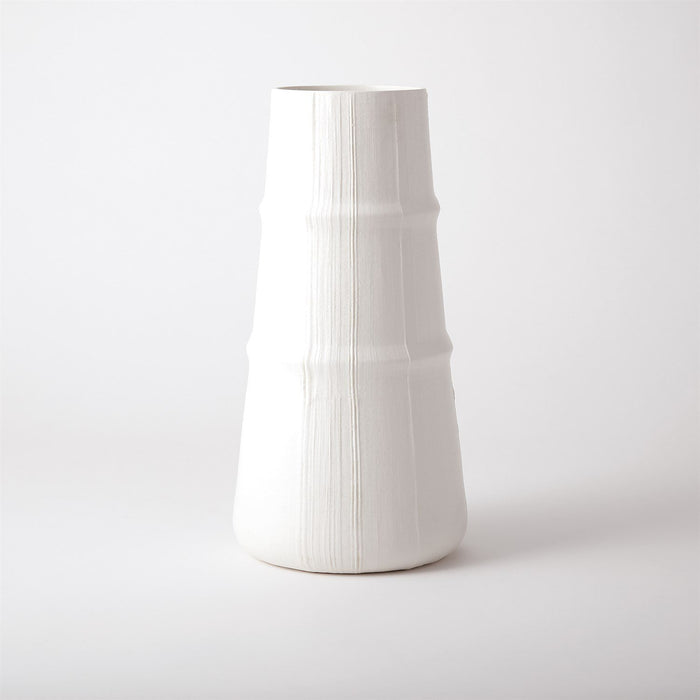 Global Views Linen Vase-Soft White