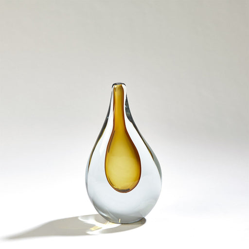 Global Views Stretched Neck Vase-Amber