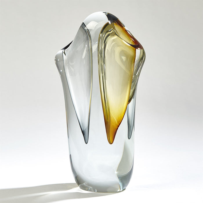 Global Views Duet Vase-Amber/Grey