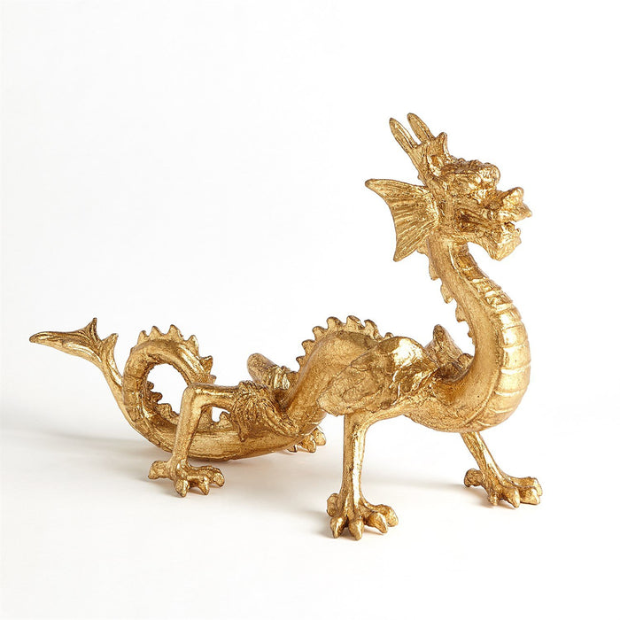 Global Views Standing Dragon-Gold Leaf