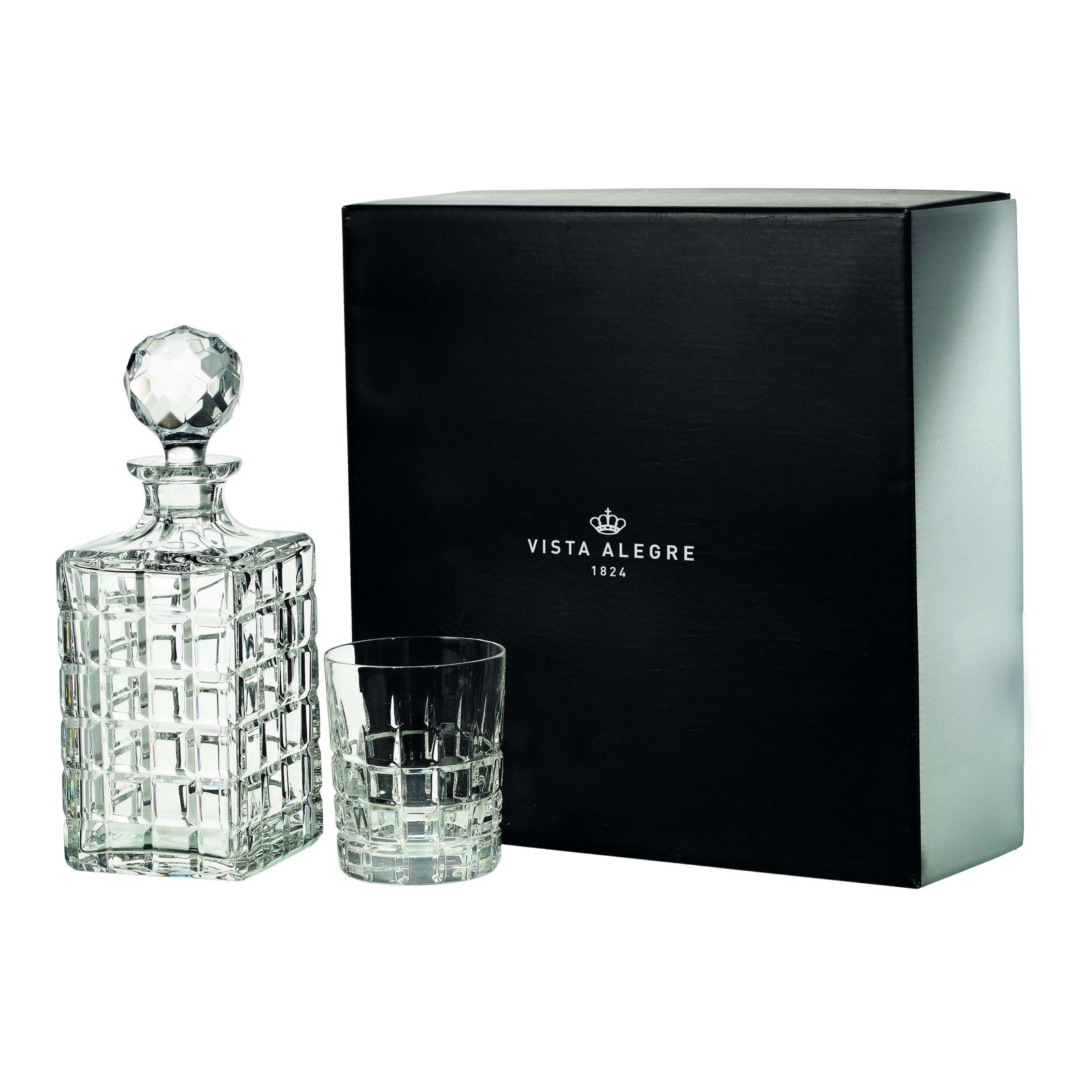 Vista Alegre Helsinky Case with Whisky Decanter and 4 Old Fashion By Gerald Gulotta