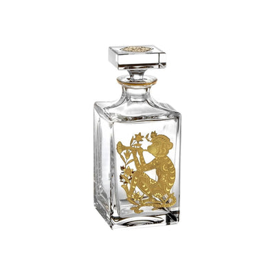 Vista Alegre Golden Whisky Decanter with Gold Monkey