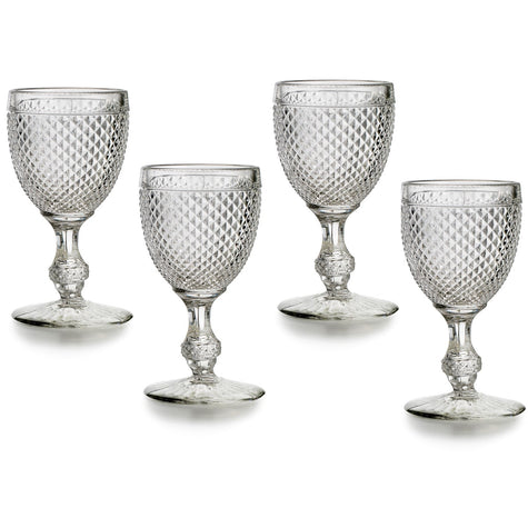 Vista Alegre Bicos Clear Water Goblets - Set of 4