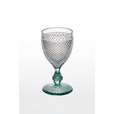 Vista Alegre Bicos Bicolor Goblet with Mint Stem - Set of 4