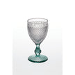 Vista Alegre Bicos Bicolor Goblet with Mint Stem - Set of 4