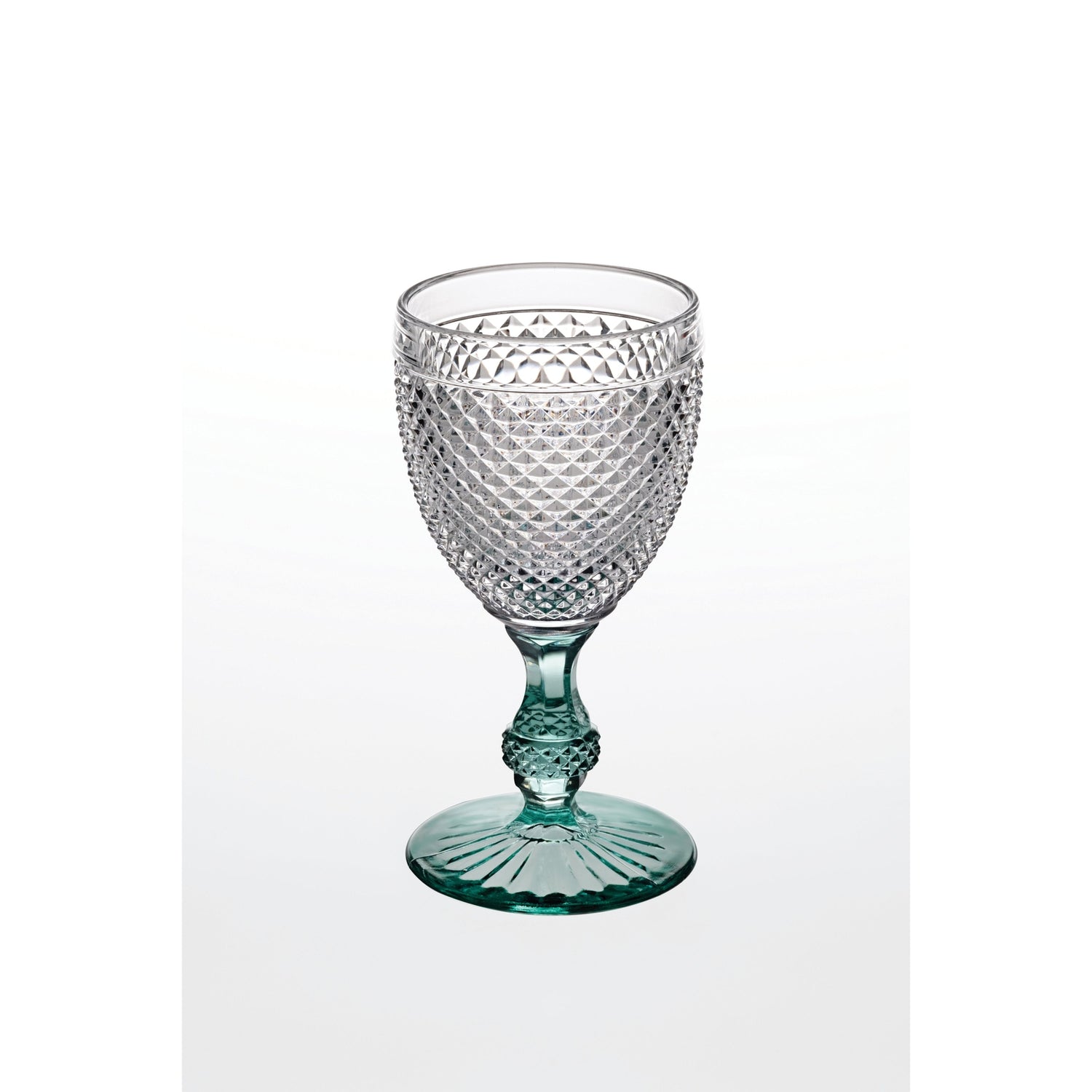 Vista Alegre Bicos Bicolor Goblet with Mint Stem - Set of 4