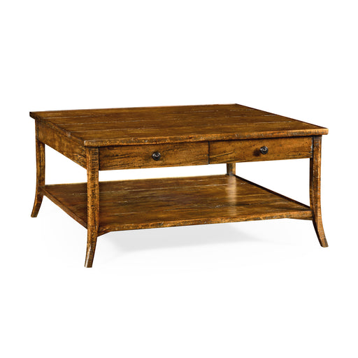 Jonathan Charles Casual Accents Square Country Coffee Table with Storage