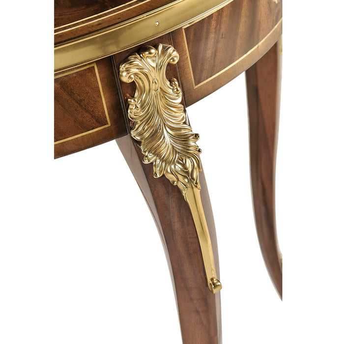 Jonathan Charles Mahogany Lamp Table with Mother of Pearl & Marquetry