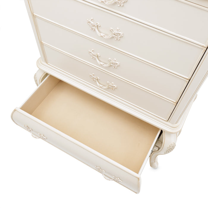 Michael Amini Lavelle Classic Pearl 6 Drawer Chest-Vertical Storage Cabinet Set