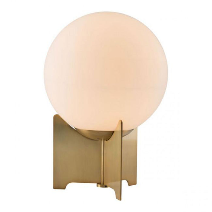 Zuo Pearl Table Lamp White & Brushed Bronze