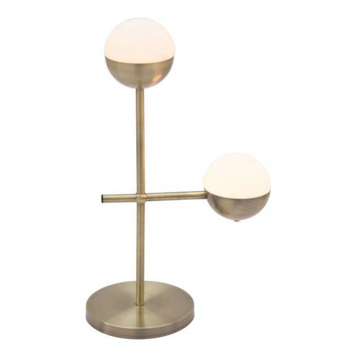 Zuo Waterloo Table Lamp White & Brushed Bronze