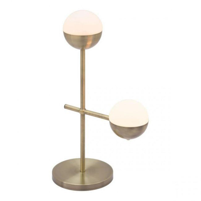 Zuo Waterloo Table Lamp White & Brushed Bronze