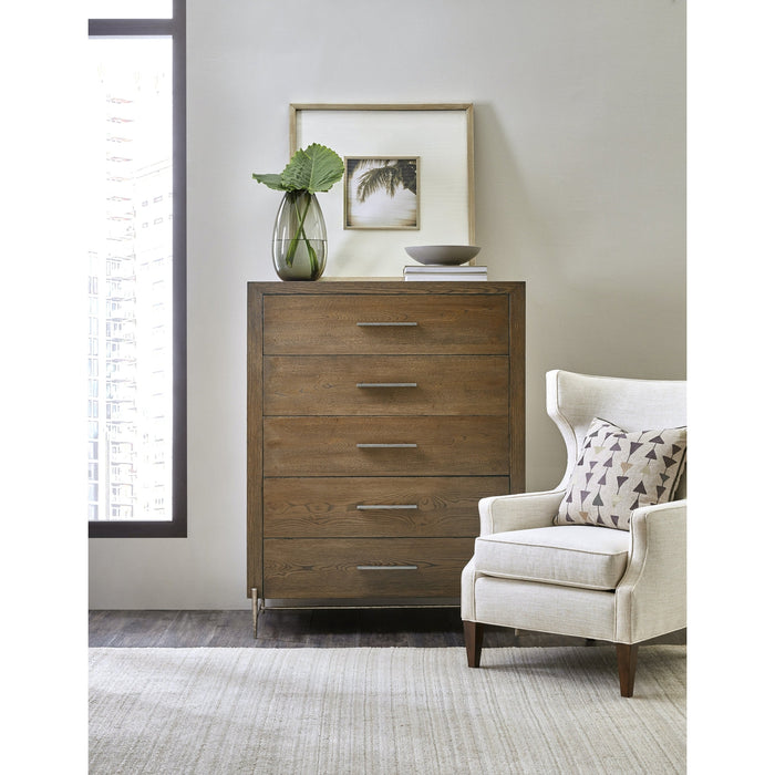 Hooker Furniture Chapman Five-Drawer Chest with Metal Base
