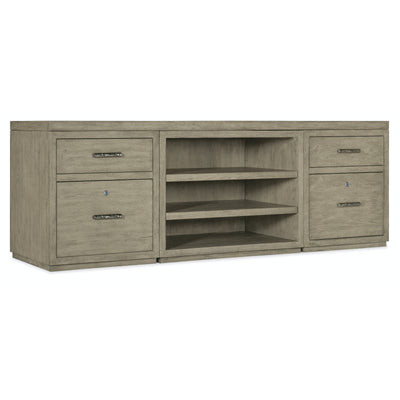Hooker Furniture Linville Falls Credenza with 2 Small Files and Open Cabinet- 84"
