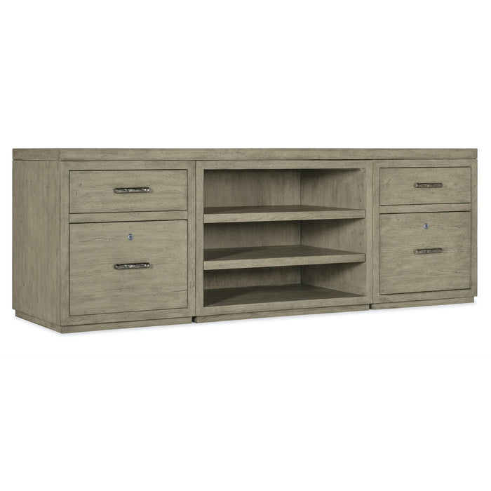 Hooker Furniture Linville Falls Credenza with 2 Small Files and Open Cabinet- 84"