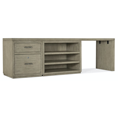 Hooker Furniture Linville Falls Desk with Small File, Open Cabinet and Leg - 96"