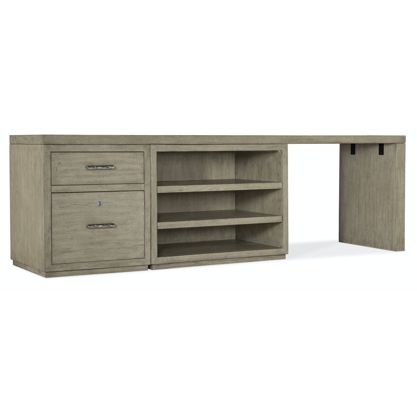 Hooker Furniture Linville Falls Desk with Small File, Open Cabinet and Leg - 96