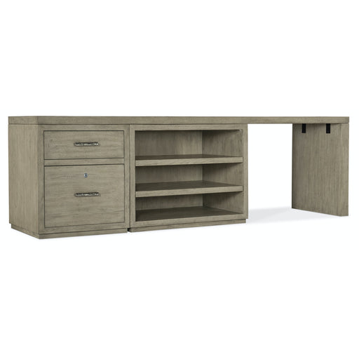 Hooker Furniture Linville Falls Desk with Small File, Open Cabinet and Leg - 96"
