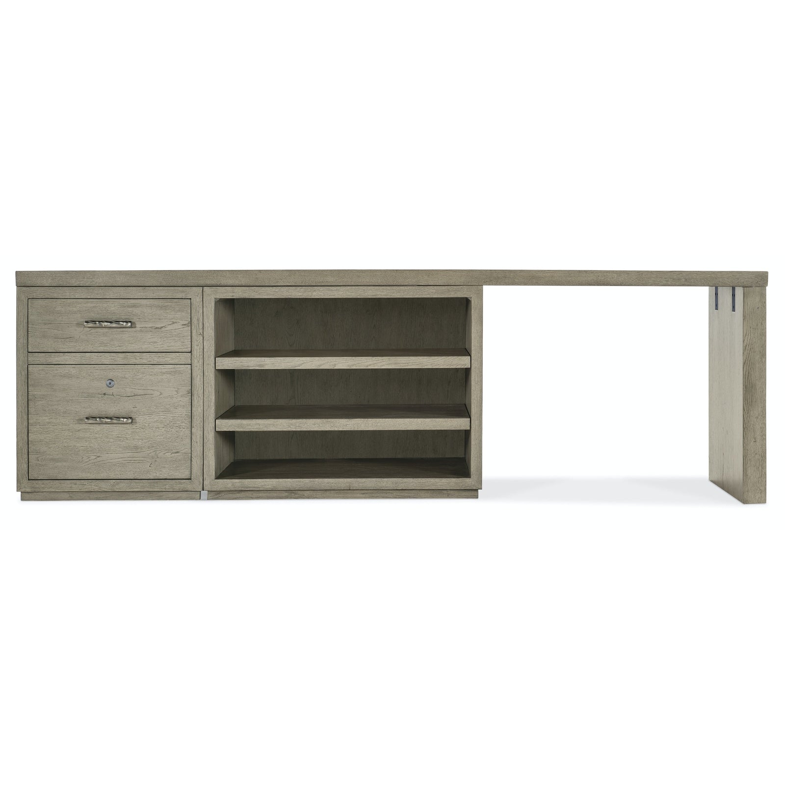 Hooker Furniture Linville Falls Desk with Small File, Open Cabinet and Leg - 96