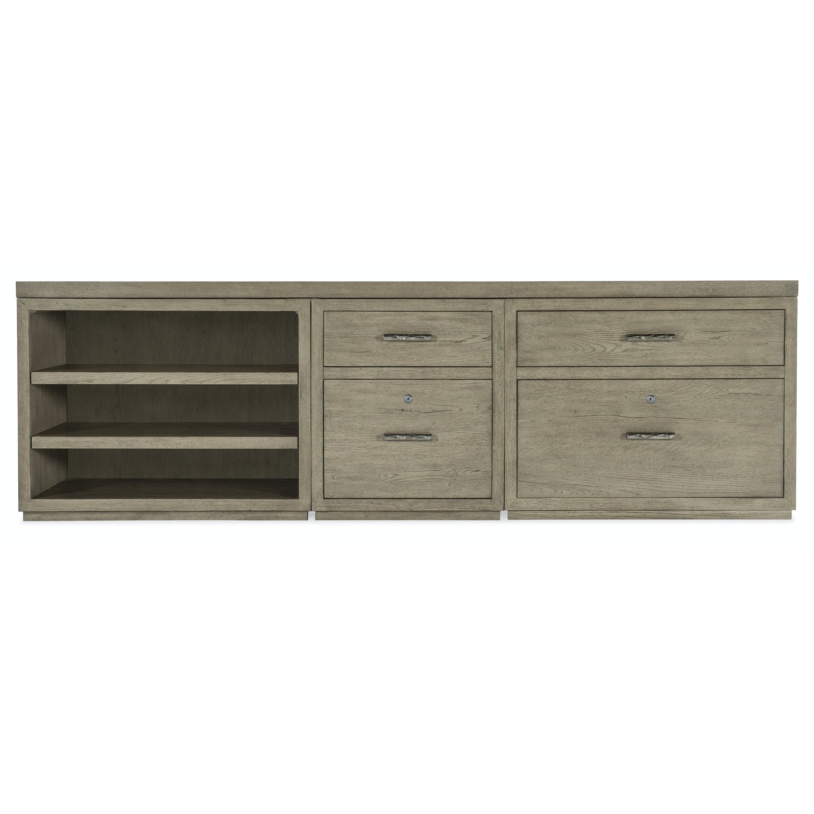Hooker Furniture Linville Falls Credenza with Small File, Lateral File and Open Cabinet - 96