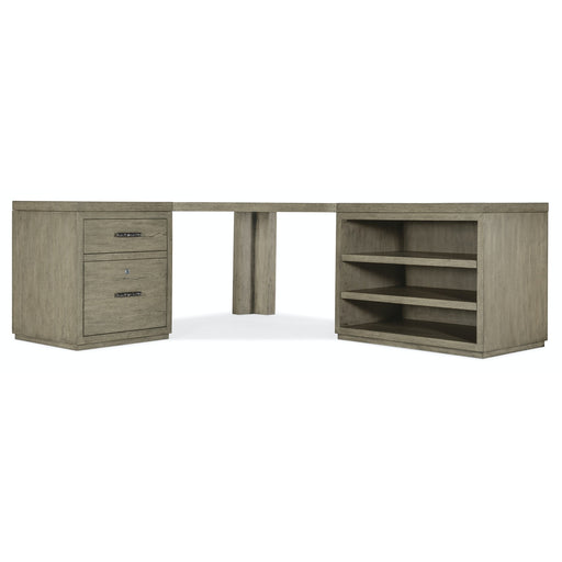 Hooker Furniture Linville Falls Corner Combo Desk with Open Cabinet and Small File