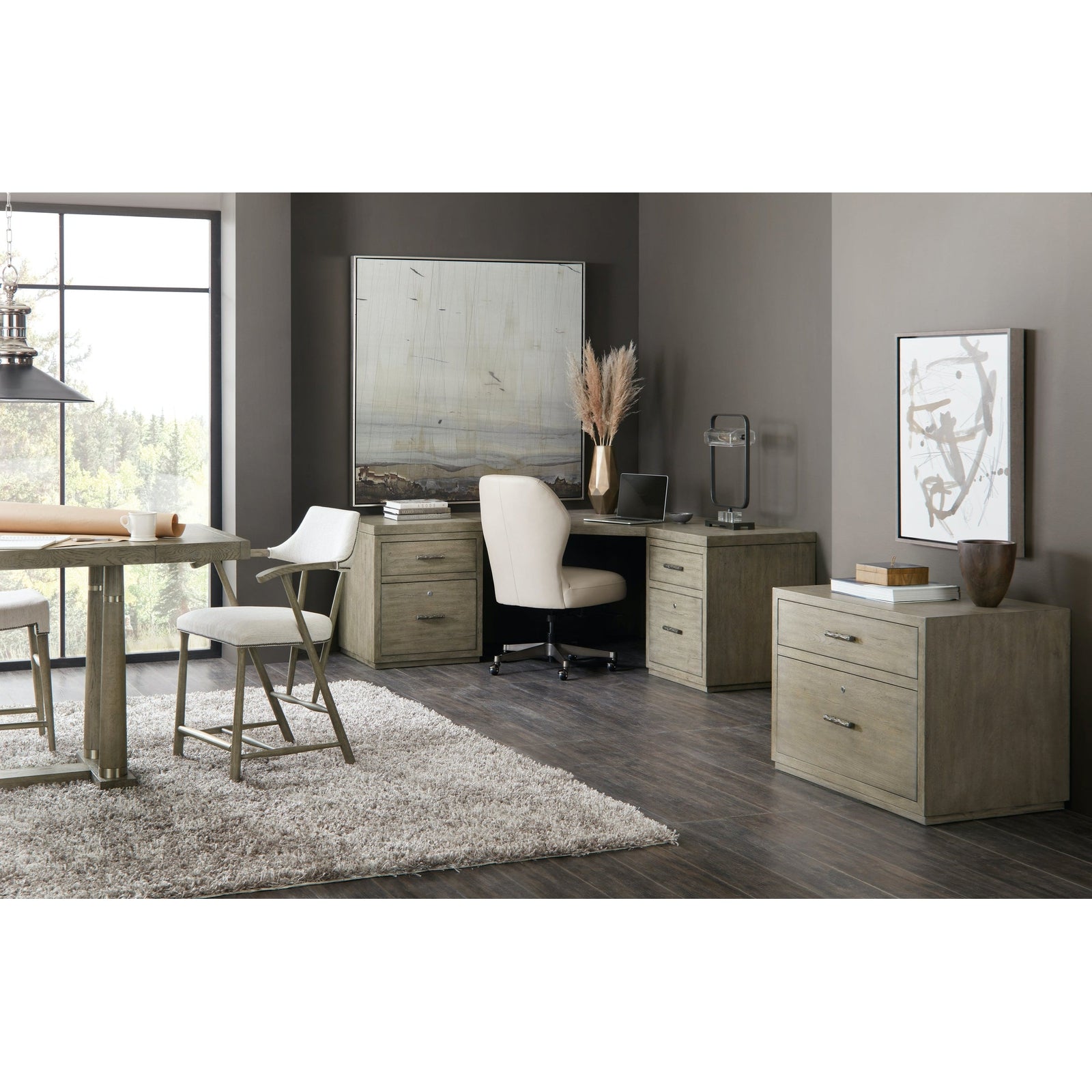 Hooker Furniture Linville Falls Corner Combo Desk with 2 Small Files
