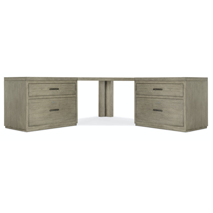 Hooker Furniture Linville Falls Corner Combo Desk with 2 Lateral Files