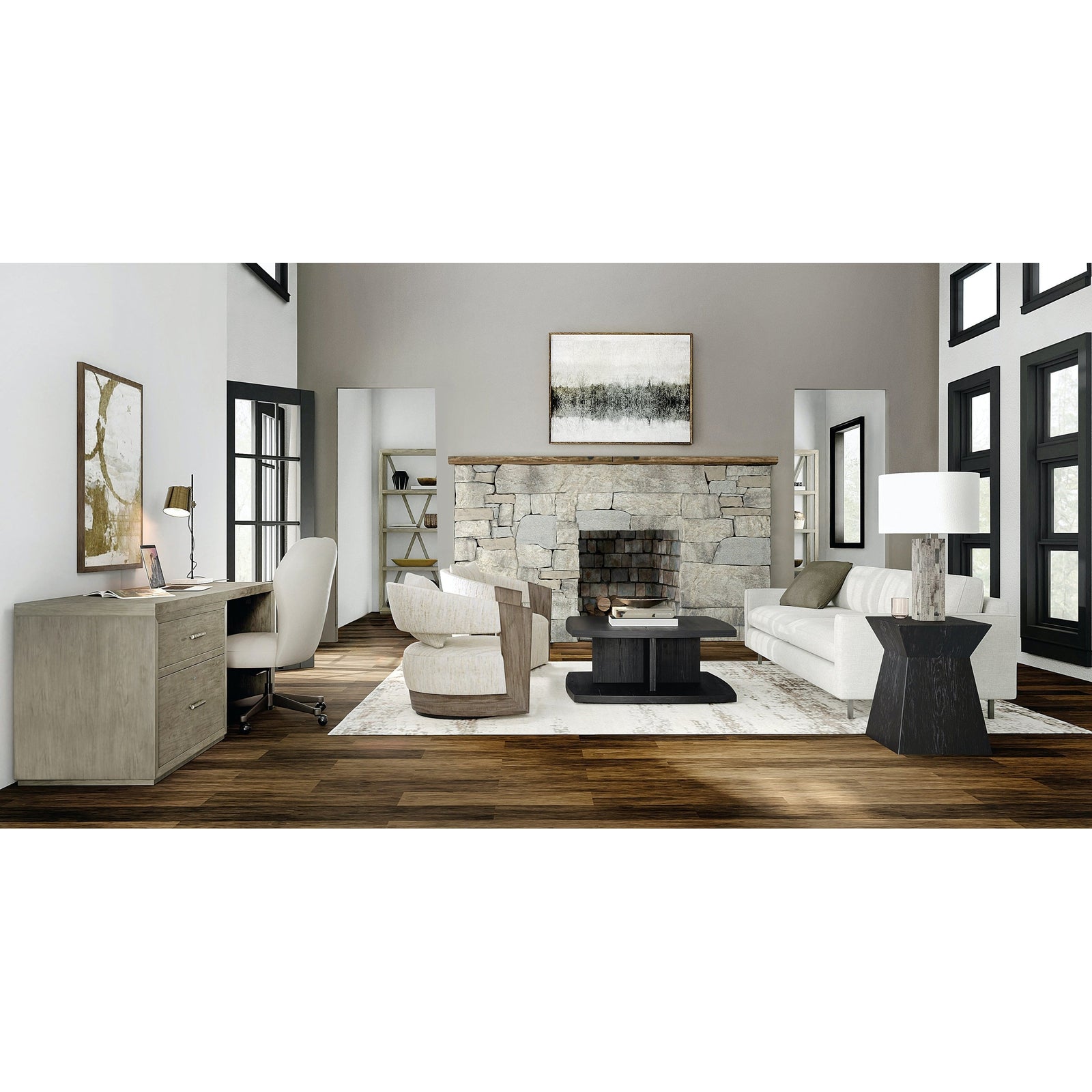 Hooker Furniture Linville Falls Shou Sugi Ban End Table
