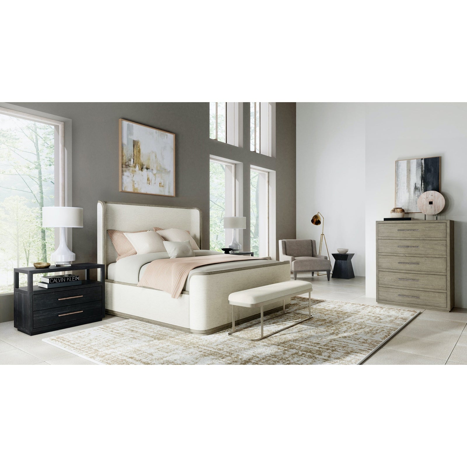 Hooker Furniture Linville Falls River Branch Upholstered Bench
