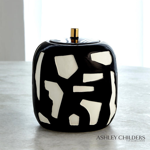 Global Views Abstract Gold Jar by Ashley Childers