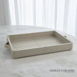 Global Views Tiburtina Tray in Mist Leather by Ashley Childers