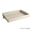 Global Views Tiburtina Tray in Mist Leather by Ashley Childers