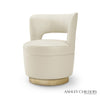Global Views Stella Swivel Chair in Milk Leather by Ashley Childers