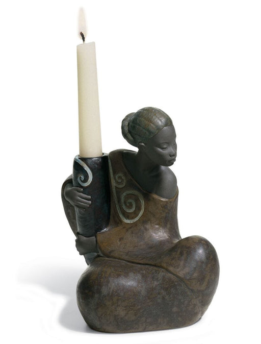 Lladro Woman With Jar Candle Holder - Pulse Of Africa