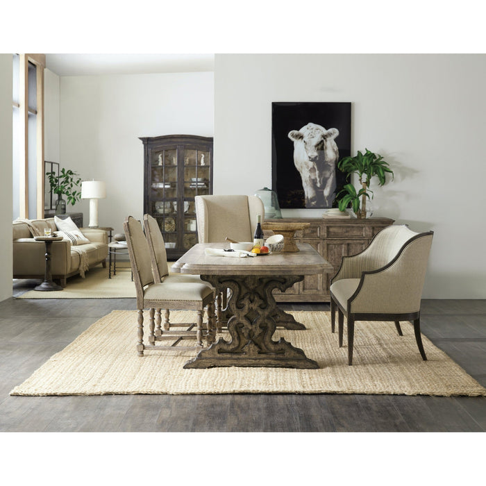 Hooker Furniture La Grange Le Vieux 86in Double Pedestal Table with 2-18in Leaves