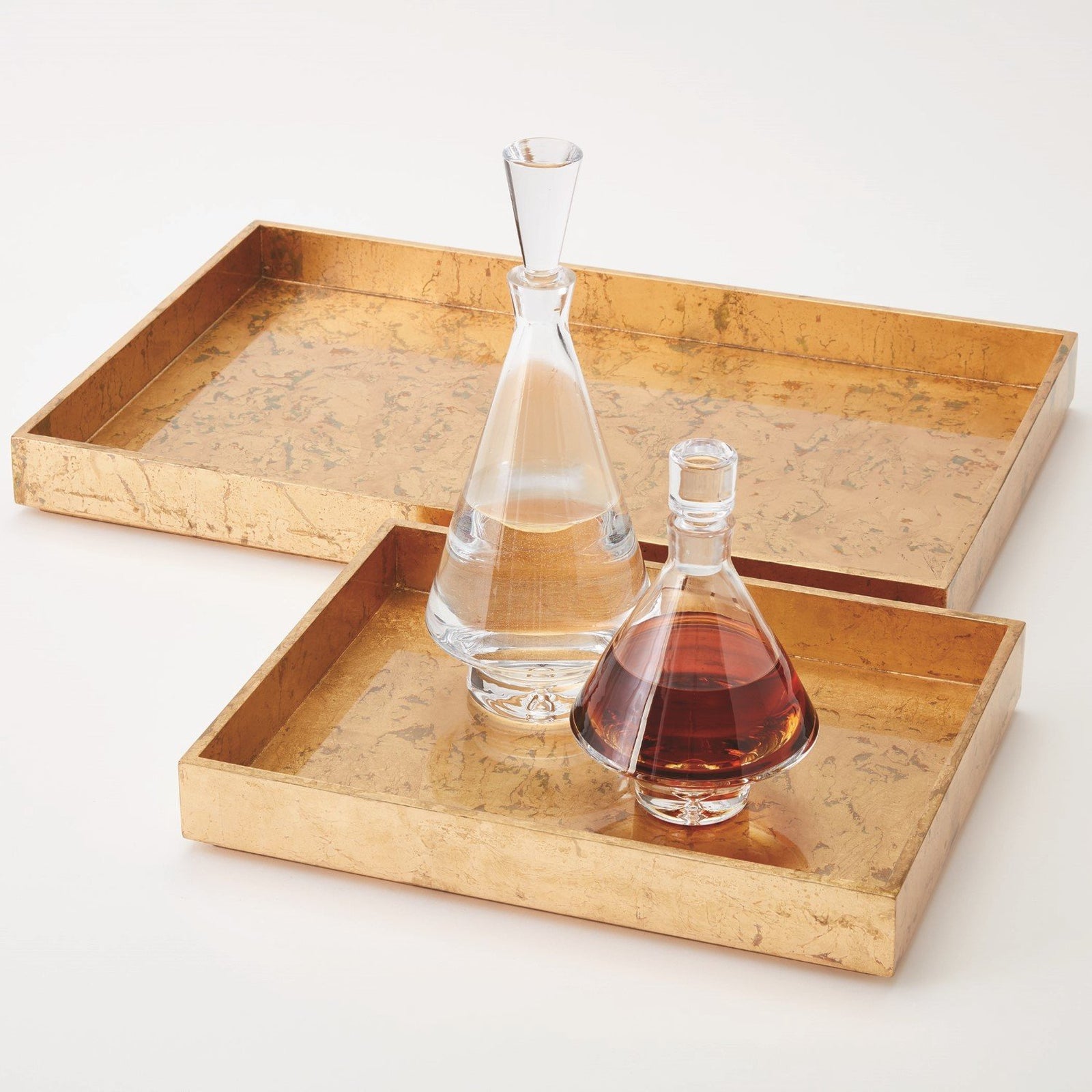 Global Views Luxe Gold Leaf Rectangle Tray