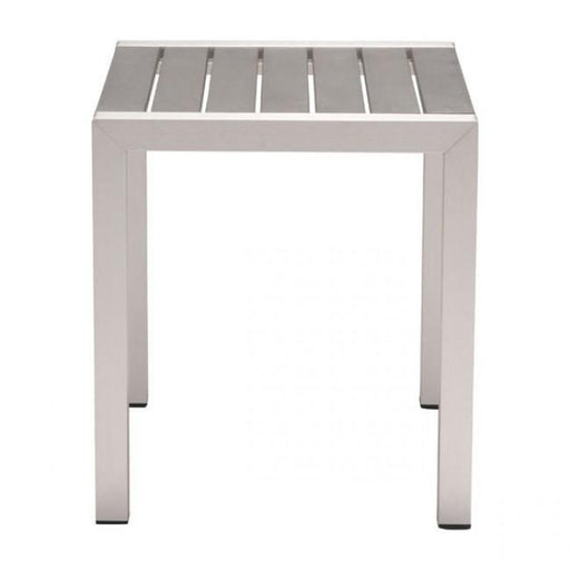 Zuo Cosmopolitan Side Table Brushed Aluminum
