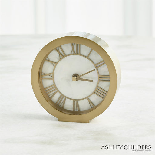 Global Views Mother of Pearl Clock by Ashley Childers