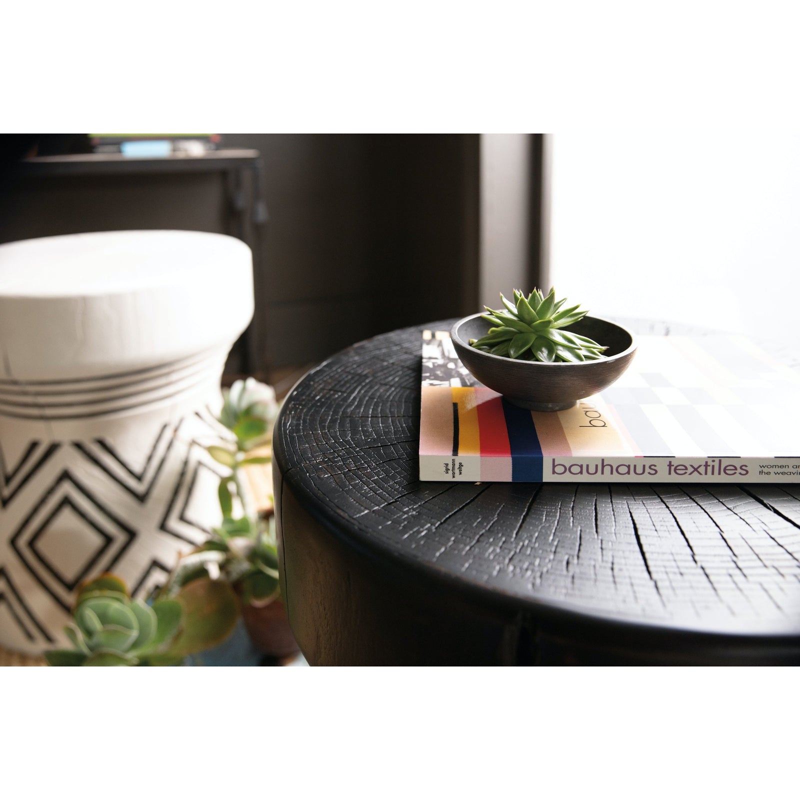 Hooker Furniture Commerce & Market Carved Stump Side Table