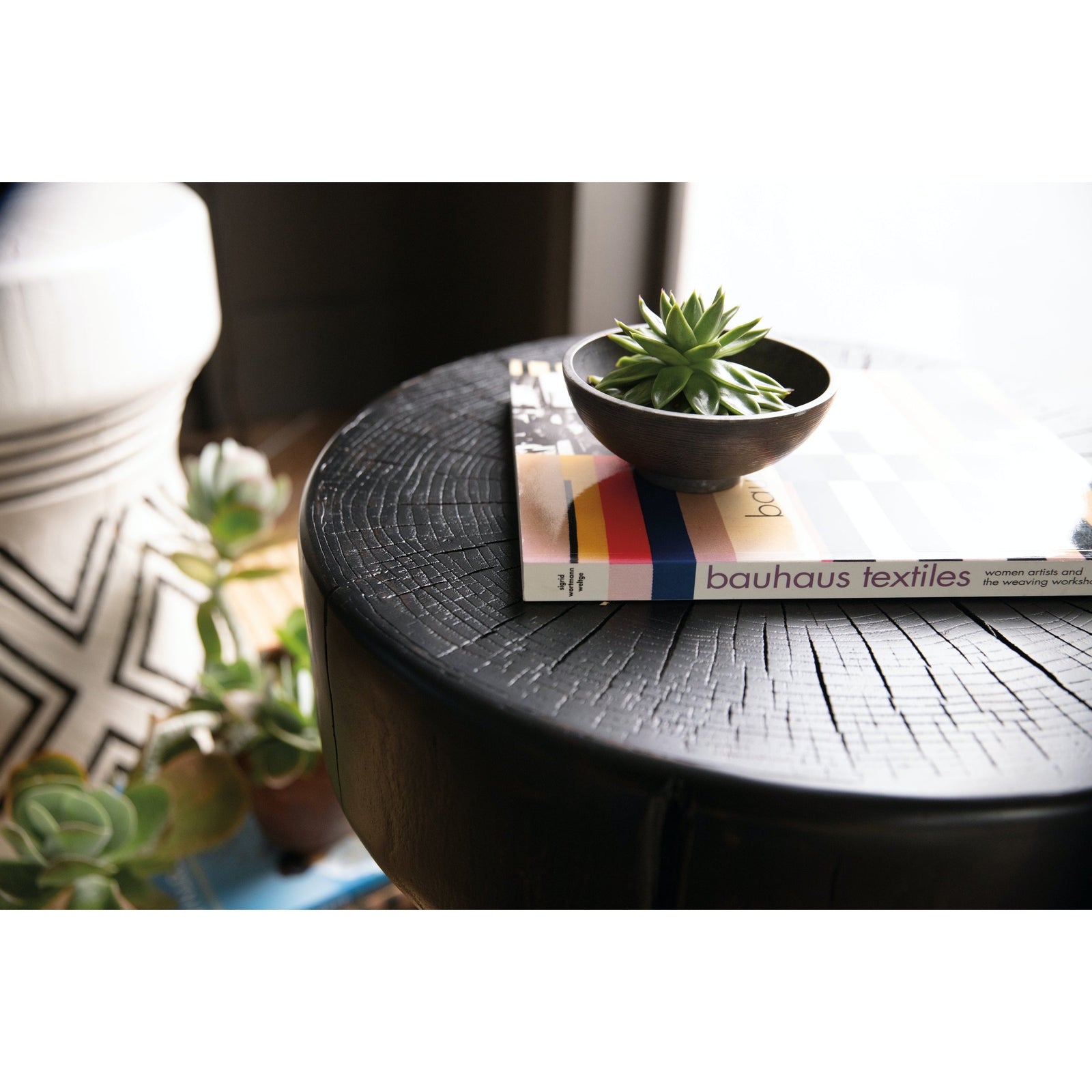 Hooker Furniture Commerce & Market Carved Stump Side Table