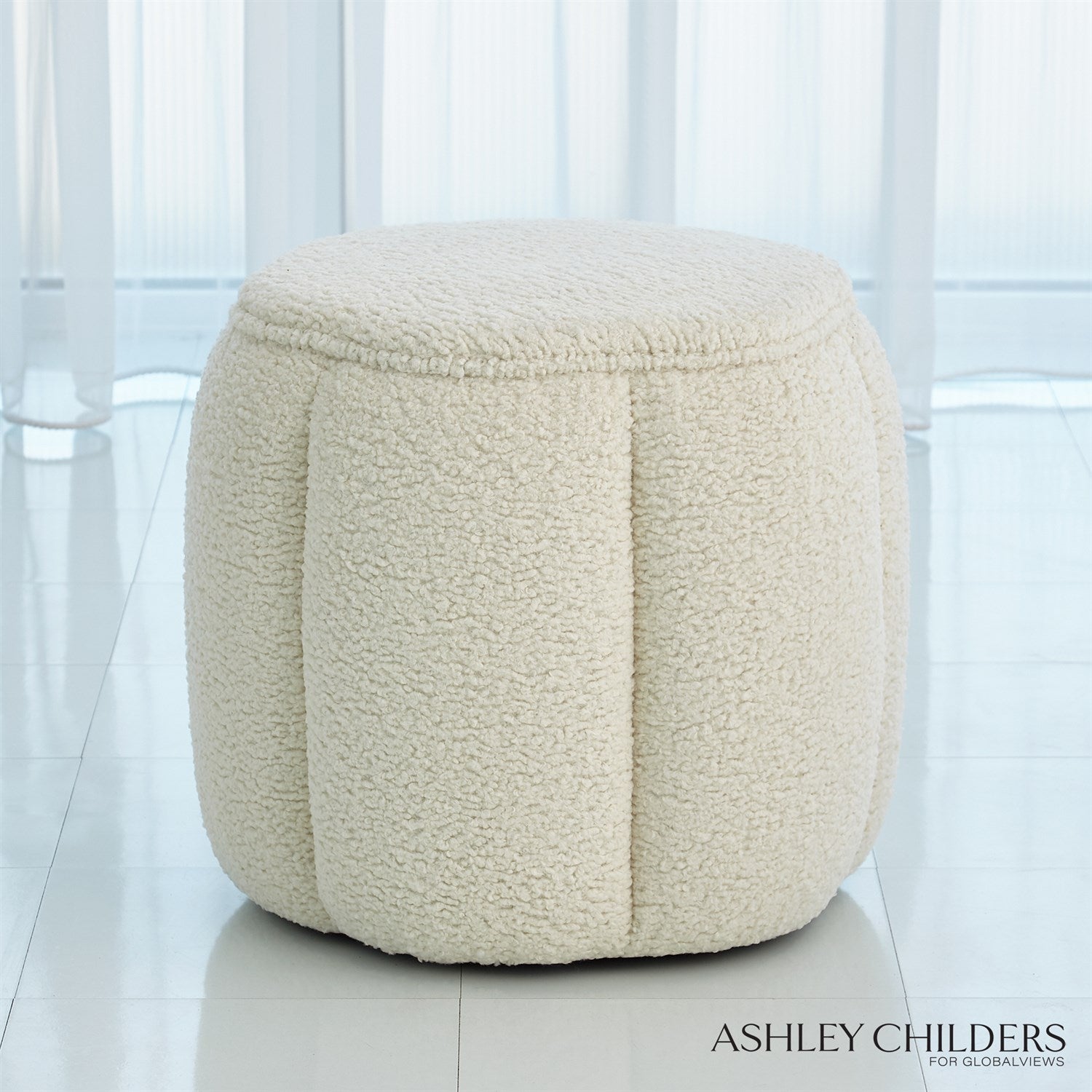 Global Views Tuffet Ottoman Sheepskin by Ashley Childers