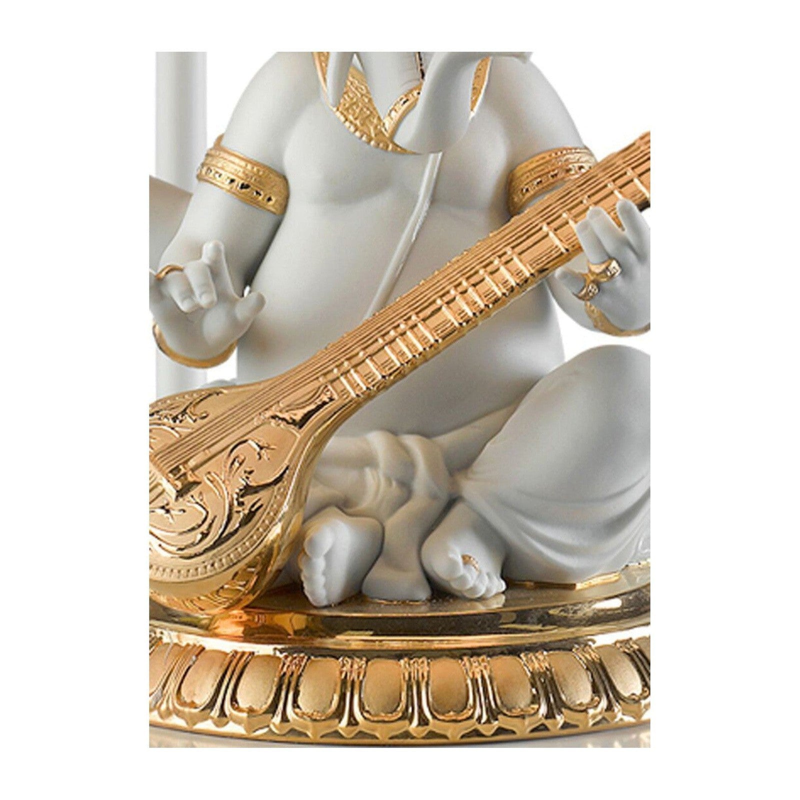Lladro Veena Ganesha Table Lamp Golden Luster US