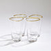 Global Views Hammered Clear Glasses with Gold Rim - Set of 4