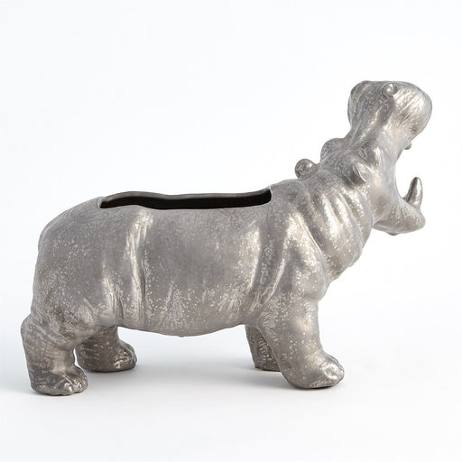 Global Views Hippo Planter Silver